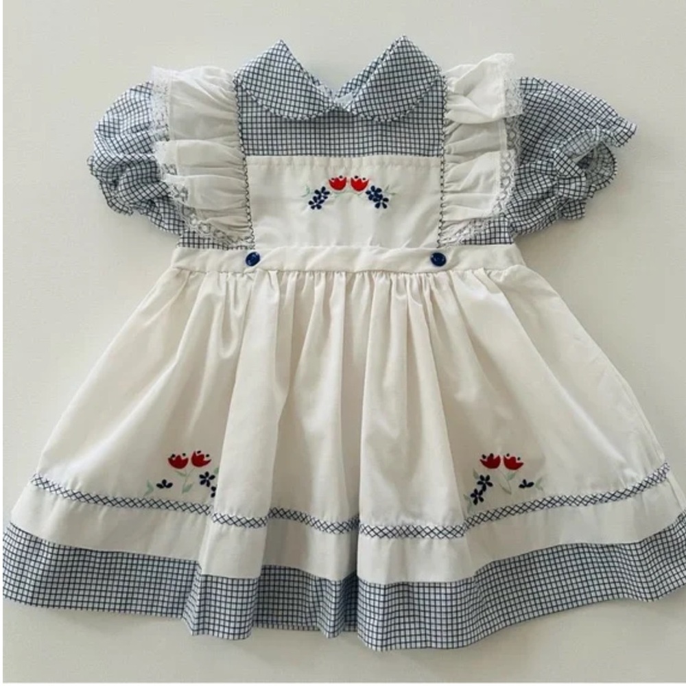 Vintage 3T Toddler Girl Embroidered Dress